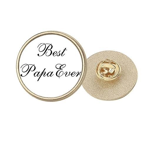 Broche ronde en métal doré Best Papa Ever Art Déco M pour veste