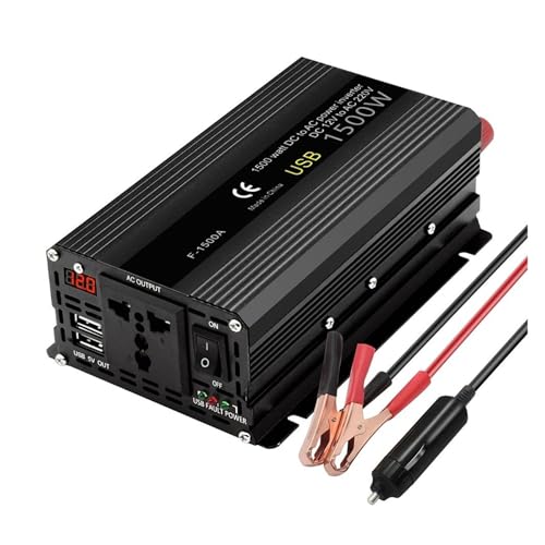 Onduleur voiture 1500W convertisseur DC 12V vers AC 220V avec écran LED