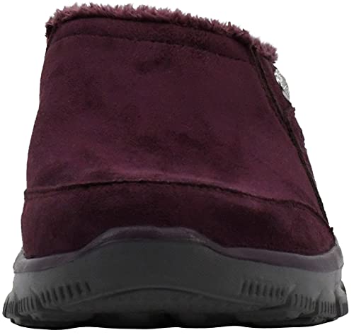 Skechers Women's Easy Going - Latte Mule, Wine, 6 W US