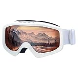 SKYWAY Ski Goggles,OTG Snow Snowboard Goggles for Men Women Snowmobile Skiing Skating SS6001 (White