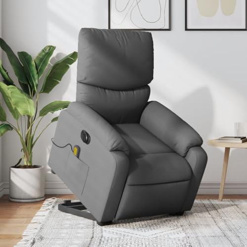 Sufrk Silla de masaje eléctrica gris oscuro y sillón relax eléctrico, reclinable en la cama y asiento ergonómico de tela para muebles, salón y uf