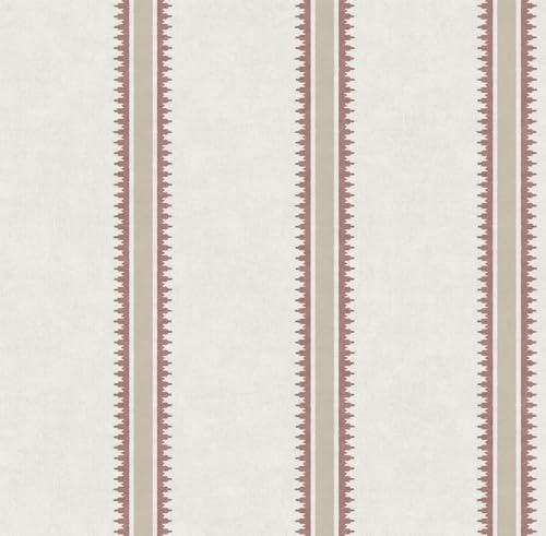 Sanders & Sanders papier peint à rayures marron terracotta et beige 53 cm x 10 m