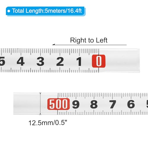 Cinta Métrica Adhesiva PATIKIL 16.4ft Acero miniatura 2