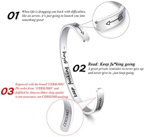 CERSLIMO Friendship Bracelet for Womens - Inspirational Friendship Gifts for Best Friend, Motivational Cuff Bangle for Sisters Mother Teacher Gifts Bracelet Birthday Christmas Gifts