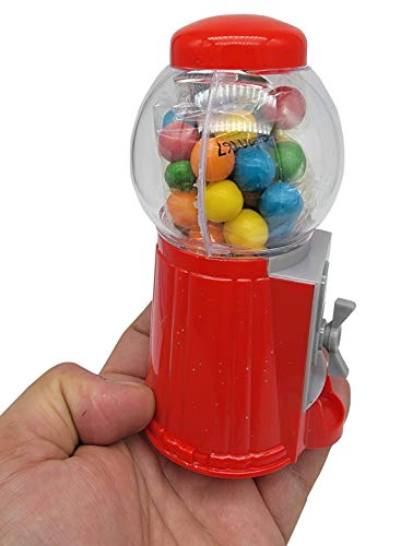 5\" Gumball Machine Bank (with GUMBALLS) Classic Red Design - Mini Bubble Gum Candy Dispenser. Unique Money Saving Coin Bank. (1) - Thumbnail 7