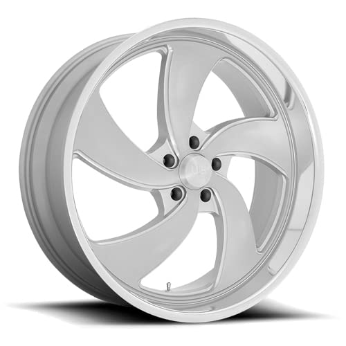 US Mags U134 DESPERADO Silver Brushed Face Milled Diamond Cut Wheel with Aluminum (20 x 8. inches /5 x 127 mm, 1 mm Offset)