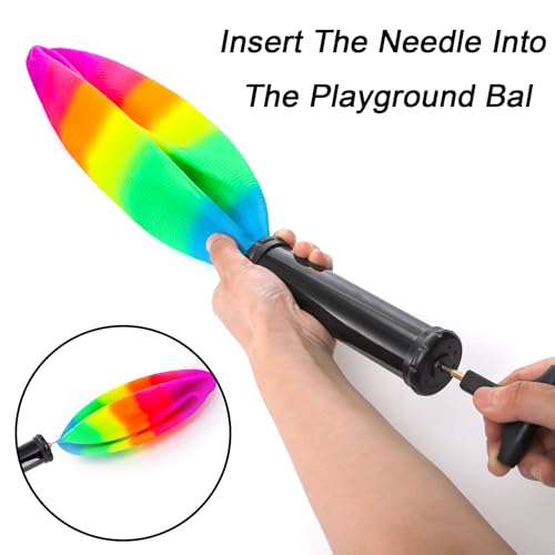 image for Lawei 6 Pack Rainbow Playground Balls, 8.5 Inch Soft Bouncy Ball Set f