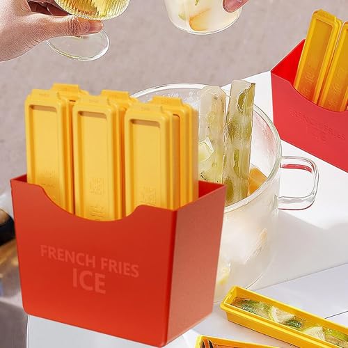 Crinkle Cut Cube Maker - Potato Chip, 6 Count Reusable Freezing Template For Beverage Chilling, Flexible Case With Lid, Kitchen Tool, Storing Cases For Cold Coffee, Butter Patches And Broth
