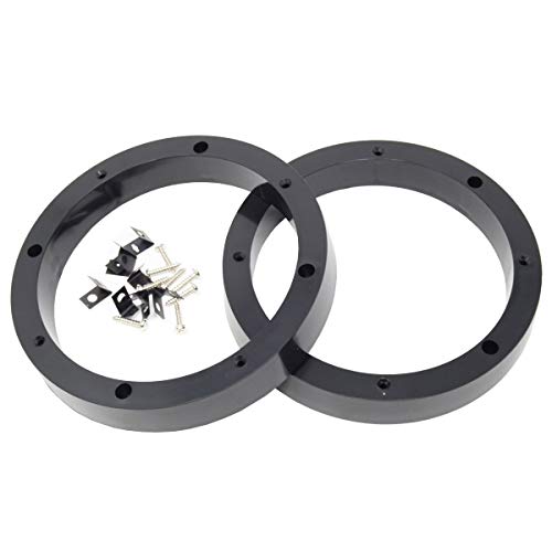 Audiopipe 1 Pair 6.5\" Plastic Speaker Spacer Rings - Subwoofer Mid Range Custom Installation Mounting Adapter, Black - Thumbnail 3