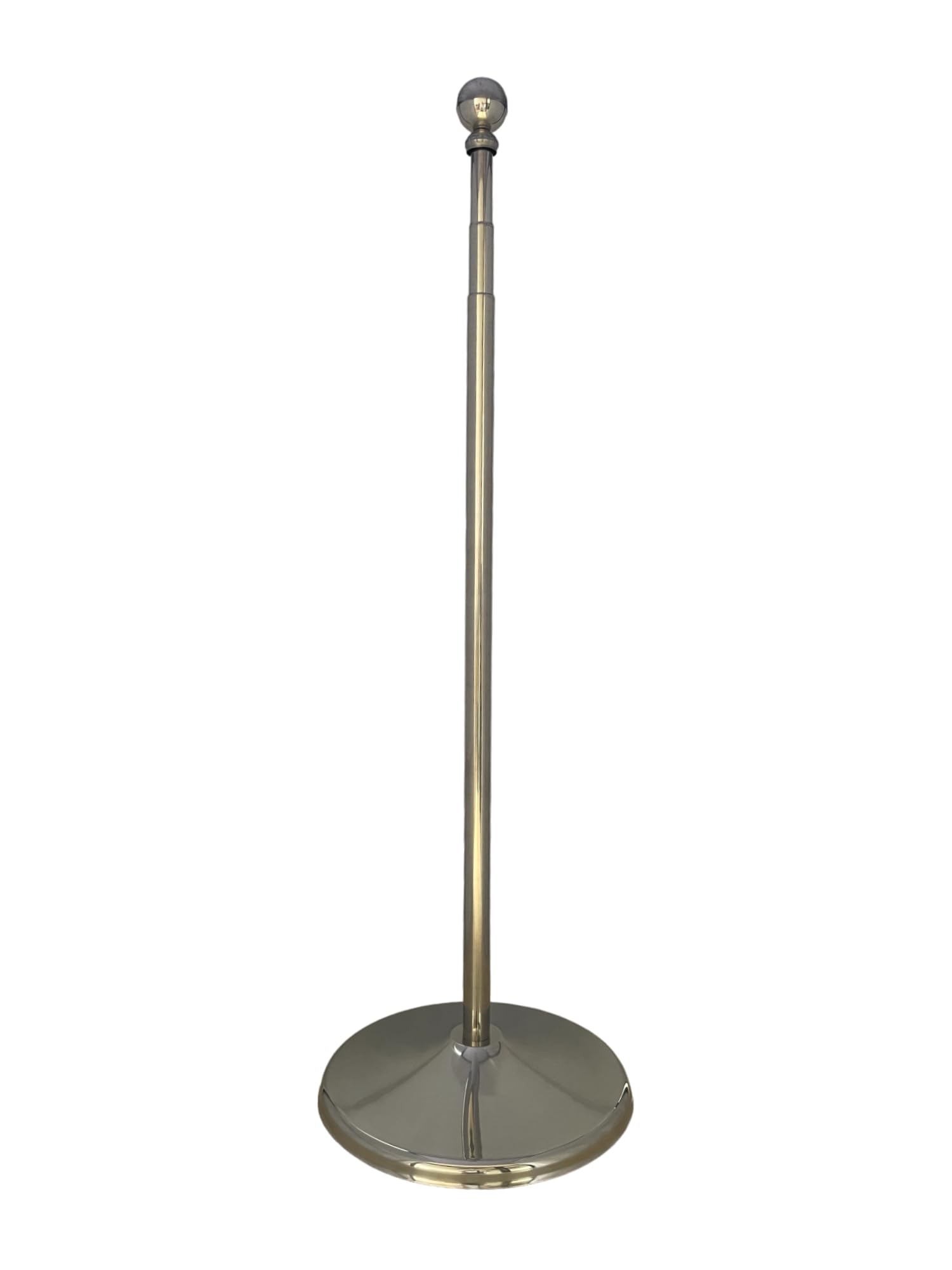 Pied Avec Mât Pour Drapeau En Inox Argenté - Hauteur Max 2,5 M Télescopique - Base Lestée 1,3 Kg - Pour Intérieur, Bureaux, Salles De Réunion