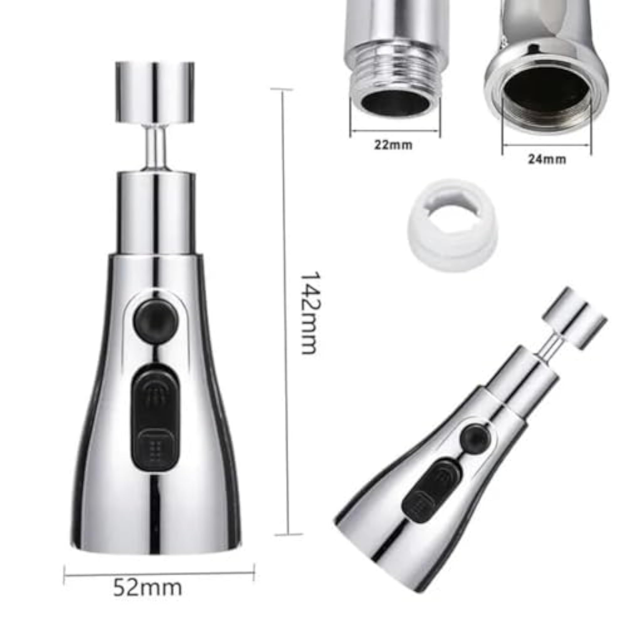 Universal Kitchen Faucet 3-Function Pull Down Sprayer