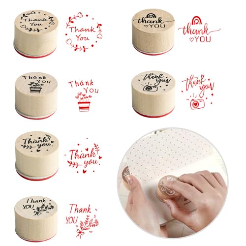 木製スタンプ スタンプ 絵画スクラップブック ゴム印 クリスマス グリーティングカード デコレーション 手紙用 花柄模様 バレンタイン ホワイトデー DIY 6個入り 感謝スタンプ