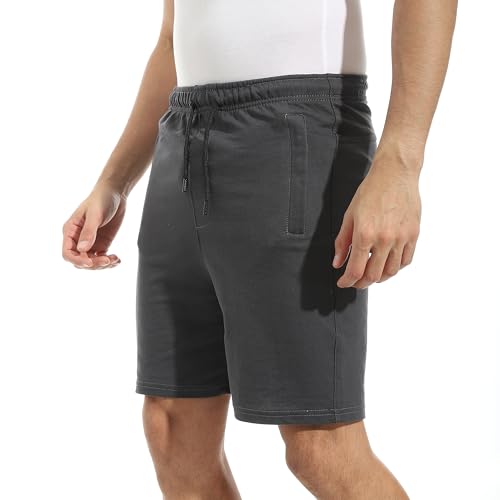 Andora Grey Shorts with Drawstrings and Sided Pockets_Grey_4XL