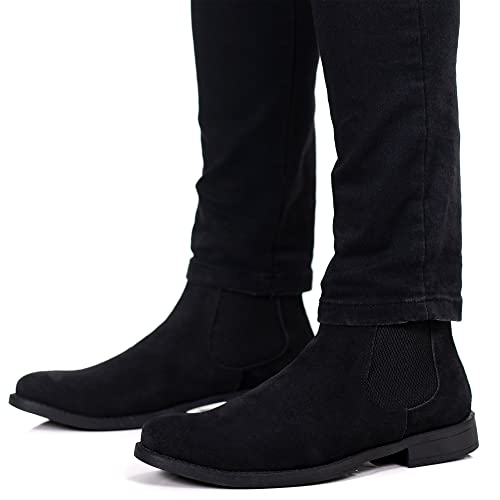 Bota Chelsea Masculina Em Couro Camurça Polo North (Preta, BR, Adulto, Numérico, 41)