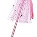 Vonokee Girls Princess Star Wand,Glitter Angel Star Wand Stick for Birthday Halloween Christmas Party (Pink)