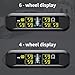 B-Qtech Tire Pressure Monitoring System RV Solar Wireless TPMS High Brightness for Trailer Travel Motorhome(0~199PSI) with 6 Sensors, 5 Alarm Modes Tire Pressure Monitor Real-time Alarm System