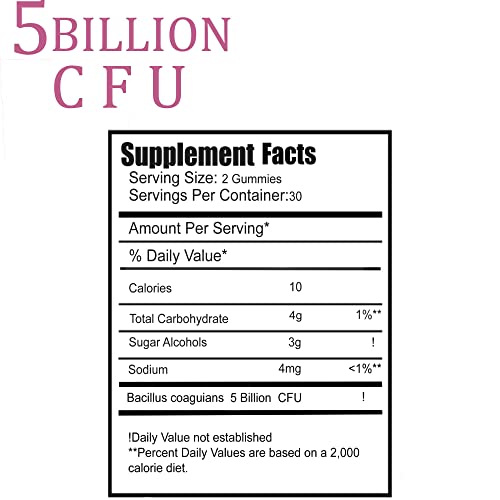 Yobalty, Vegan Probiotic Gummies, Vaginal Health + Ph Balance,Sugar-Free Probiotics For Women, 5 Billion Cfus, Immune Support, Gut & Digestive Health, Women's Daily Probiotics Teens. (60 Gummy-1 Pack) #TOP2