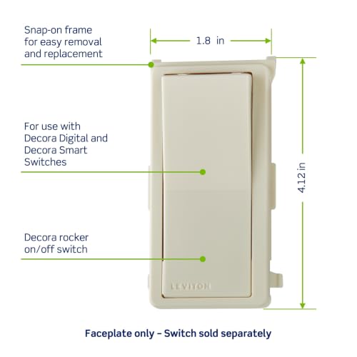 Image of Leviton Color Change Faceplate Only - Compatible with Decora Smart and Decora Digital Switches (Switch Not Included), DDKIT-ST, Light Almond