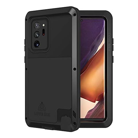 LOVE MEI Galaxy Note 20 Ultra 5g Phone Case, [Without Glass Screen Protector] Full Body Sturdy Defender Hard Cover Heavy Duty Shockproof Dustproof Metal Silicone Case for Samsung Note Ultra 20 Black Cover