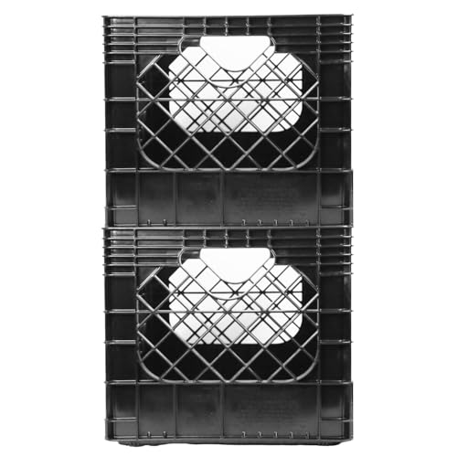 JEZERO 20 Quart 2-Pack Heavy Duty Plastic Crate | Stackable Multi-Purpose Storage Bin for Garage, Home, Office, Groceries, Outdoor, Camping & Kayaking | Black Utility Tote, 17" x 13" x 11" by JEZERO - Used condition - US$62.58