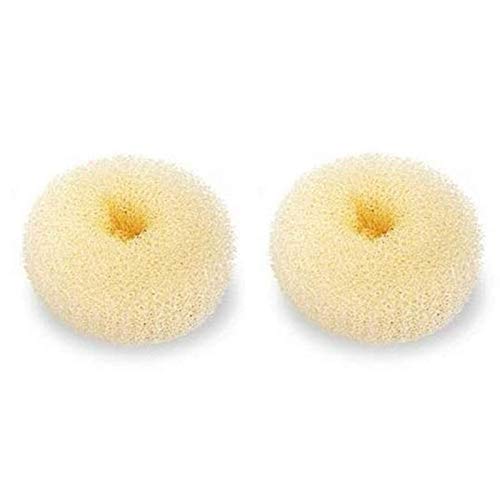 Ciambella per chignon biondi, stile chignon, 2 pezzi, grande ciambella per capelli spessi e lunghi (grande, 8,9 cm, beige)