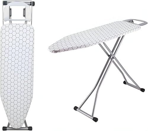 Ironing Board - 90 x 30cm - T Leg Design Folding Non Slip Adjustable Height Lightweight Iron Board Rack