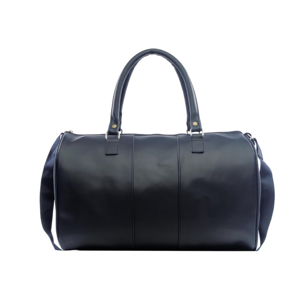 Duffle Bag with Shoe Pocket for Travel for Men/Leatherette Stylish & Spacious Weekender Duffle Bag for Travel/Duffle Bag Made of Leather/Travel Bag for Luggage/Duffle Bag Handle Strap (Blue)-image-20