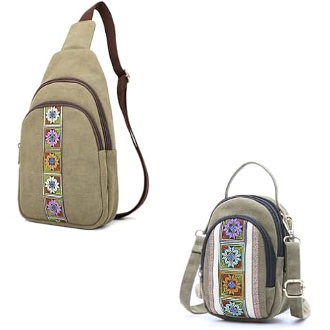 SILKAREA Canvas Sling Backpack Purse and Small Crossbody bags Cover