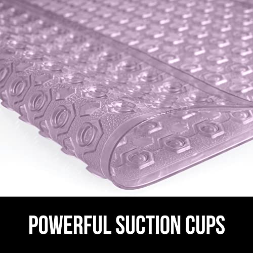 Gorilla Grip Patented Shower And Bath Mat, 35X16, Machine Washable Bathtub Mats, Extra Large Bathmat With Drain Holes And Suction Cups To Keep Floor Clean, Soft On Feet, Bathroom Accessories, Purple #TOP2