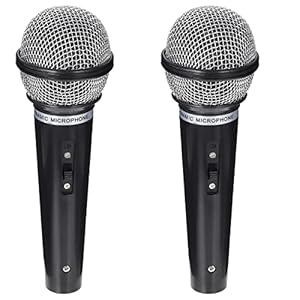 NUOBESTY VorgetäUschtes Mikrofon FüR Kinder - Fake-Mikrofon Spielzeug Kindermikrofon Requisitenmikrofon Rollenspiele Weihnachten Cosplay Musik Halloween Geburtstagsfeier 2 StüCk