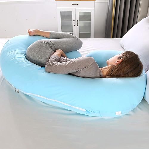 yoyomax Pregnancy Pillows, Full Body Maternity Pillow Memory Foam Pregnancy Pillow with Removable, Pregnancy Pillows for Sleeping,C-Lightblue - Image 3