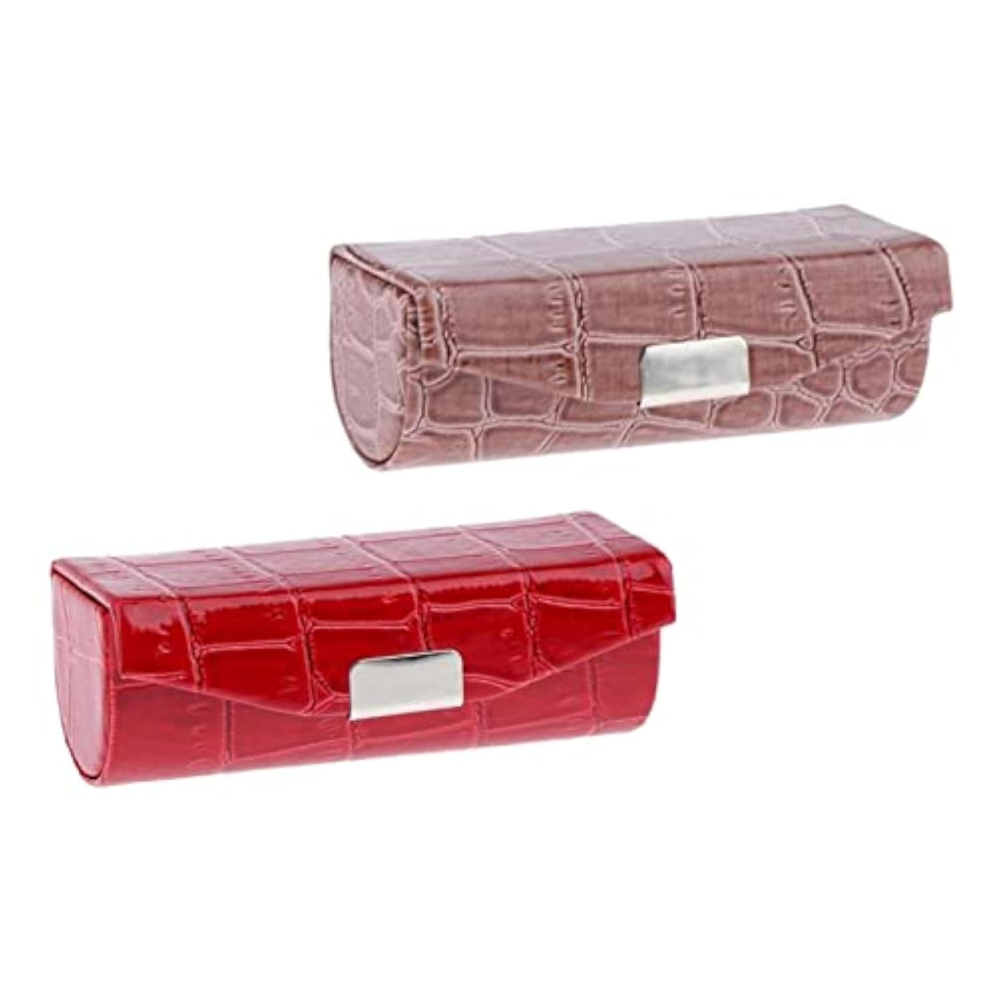 Women's PU Leather Lipstick Case with Mirror, 2 Colors