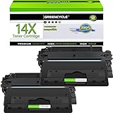 greencycle High Yield 14X CF214X BK Toner Cartridge Replacement Compatible for HP Laserjet Enterprise 700 M712dn M712n M712xh MFP M725dn MFP M725f MFP M725z MFP M725z+ Laser Printers (Black,2 Pack)