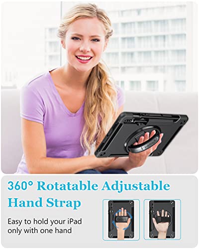 Case For Samsung Tab S7/S8 11 Inch 2022: Military Grade Shockproof Protective Tpu Cover For Galaxy Tablet S7 11 Inch 2020 W/Stand - Handle - Shoulder Strap - S-Pen Holder - Black #TOP4