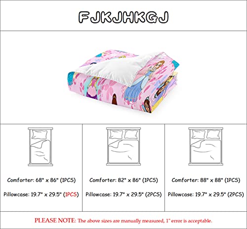 Fjkjhkgj Princess Comforter Sets Twin For Girls, Cute Princess Bedding Comforter Sets, Pink Twin Size Comforter Set For Girls Kids Twin Bedding Set With 1 Pillowcase #TOP5