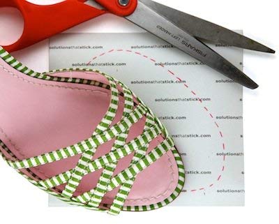 Image of Fashion First Aid Sticky Bottoms: removable sole protectors, clear (4 pieces small: 4 x 5 inches) | Clear Invisible Designer Heels and Luxury Shoes Protection - Cut-to-Fit Sole Shields to Help Prevent Wear & Damage
