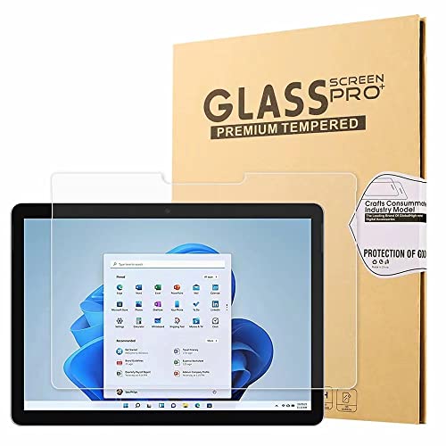 Surface Pro 7 Plus フィルム ガラスフィルム Surface Pro 7 + 用 強化 ガラス 液晶 保護 フィルム サーフェス プロ 7 + / 7 Plus / 6 / 5 / 4 保護フィルム 貼りやすい 気泡防止 自動吸着 指紋防止 高透過率 12.3インチ