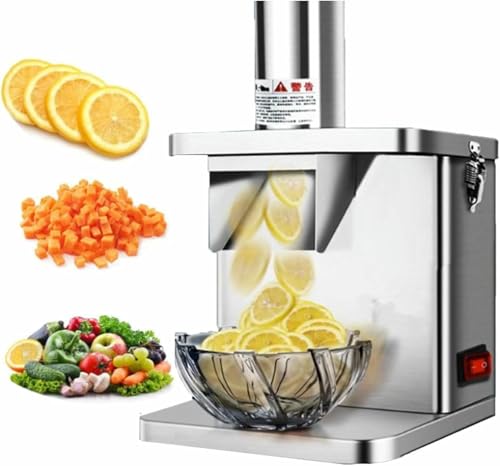 Cortadora de verduras eléctrica comercial, picadora de verduras, trituradora de cebolla, cortadora circular, picadora de carne, procesador de alimentos multifuncional con cuchillas de acero inoxidab