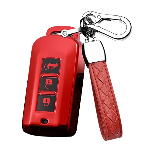 Coque de clé Mitsubishi Fortis rouge pour réparer un boîtier usé et éviter les chutes