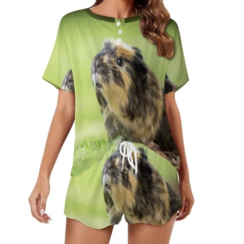 Pyjama cochon d'inde femme ensemble de nuit fluide pour ne plus transpirer