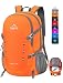 Venture Pal 40L Lightweight Packable Backpack with Wet Pocket - Durable Waterproof Travel Hiking Camping Outdoor Daypack for Women Men-Orange