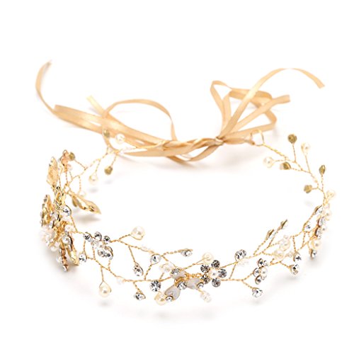 Preisvergleich Produktbild SimpleLife handgemachte Brautkrone, Hochzeit Tiara Strass verziert Braut Tiara Haarspangen Haarband Haarspange Haarspange