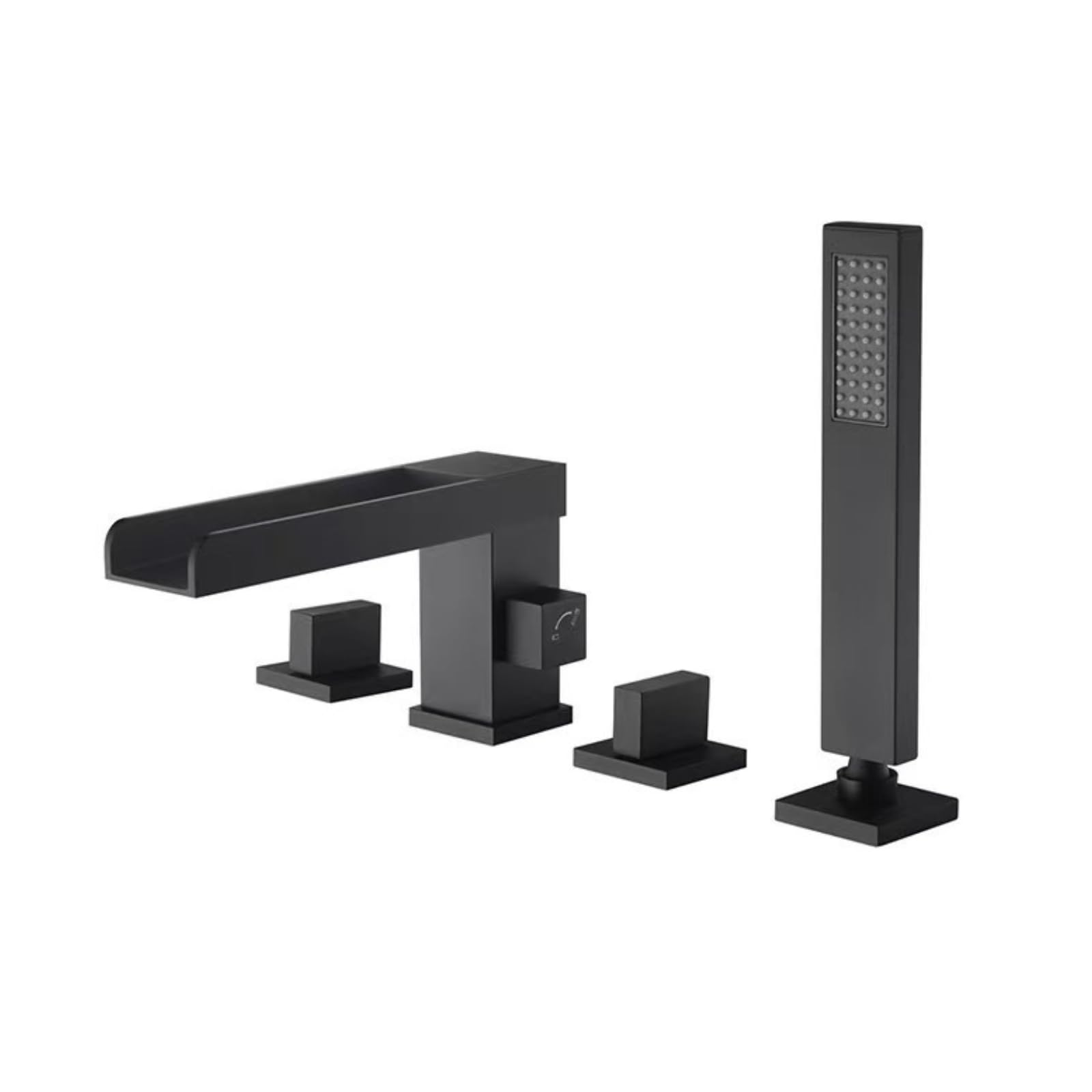 Bath Taps with Shower Attachment Waterfall Black Bathroom Taps Bath Faucet 4PCS