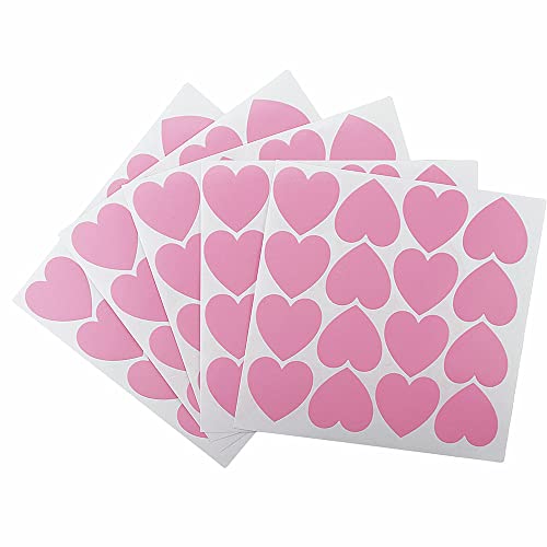 FAZHBARY Pink Heart Stickers Heart Shaped Stickers Envelope Seal for Scrapbook DIY 20 Sheets