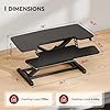 SANODESK 36 Standing Desk Converter, Adjustable Sit to Stand Desk Riser with Effortless Lifting for Home Office, Desk Topper for Dual Monitors, Computer Lift with Keyboard Tray, Black
