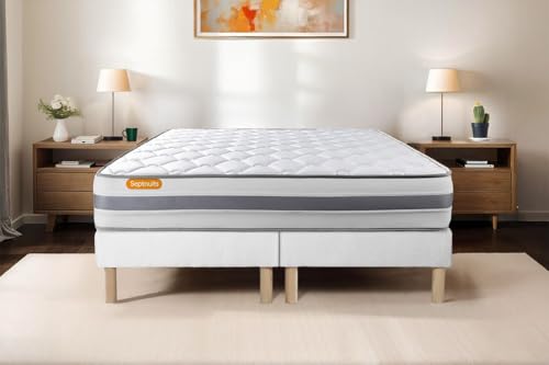 Matelas Double Sommiers Memo Spring Ressorts Ensaches 3 Zones De Confort Maxi éPaisseur-image
