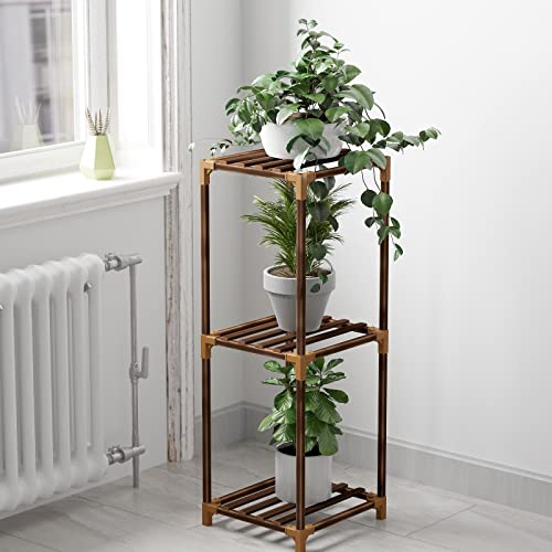 New England Stories Wood Plant Stand Indoor, Outdoor For Multiple Plants, Tiered Plant Shelf Table Plant Pot Stand For Living Room, Patio, Balcony #TOP2