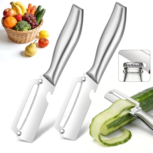 3-in-1 Stainless Steel Vegetable Peeler & Julienne Cutter with Bottle