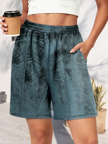 KISSMODA Women Bermuda Sweat Shorts High Waist Pockets Summer Lounge Workout Shorts — view 4