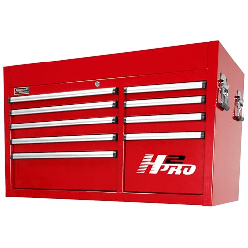 Homak H2PRO 41in. 9-Drawer Top Tool Chest - Red, 41 1/8in.W x 21 3/4in.D x 24 1/2in.H, Model Number RD0201091